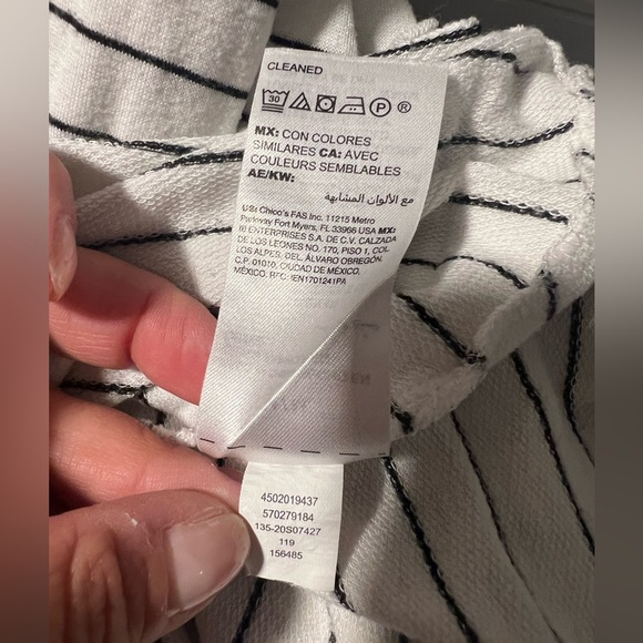 Soma French Terry Pullover Loungewear Top White & Black Stripe Tunic Top Size M - Picture 12 of 13